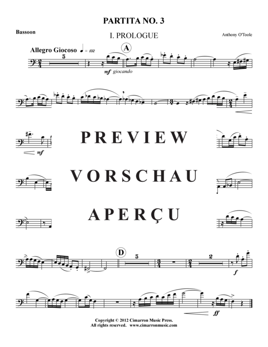 Product gallery: Page 13 of 16 Partita Nr. 3 , , (piano + bassoon)