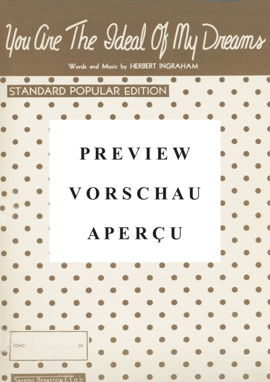 Produktgalerie: Seite 2 von 8 You Are The Ideal Of My Dreams , Popular Standard, Klavier und Gesang
