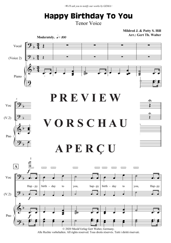Produktbild zu: Happy Birthday To You Mildred Hill/Patty Hill