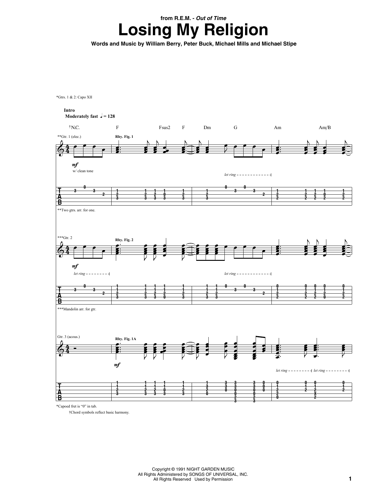 Product gallery: Page 1 of 1 Losing My Religion, R.E.M.