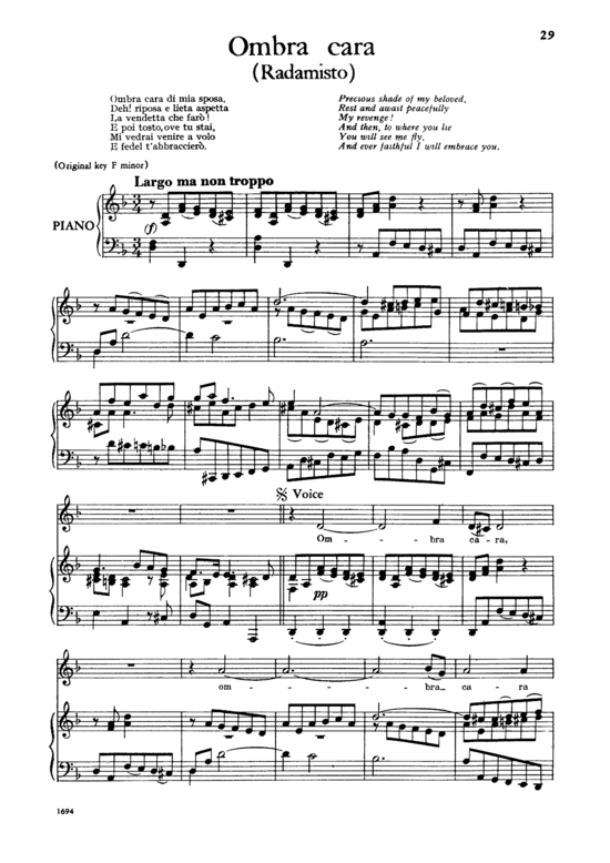 Product picture to: Ombra caraGeorg Friedrich Händel