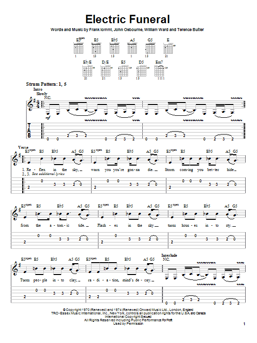 Produktgalerie: Seite 1 von 1 Electric Funeral, Black Sabbath, Gitarre