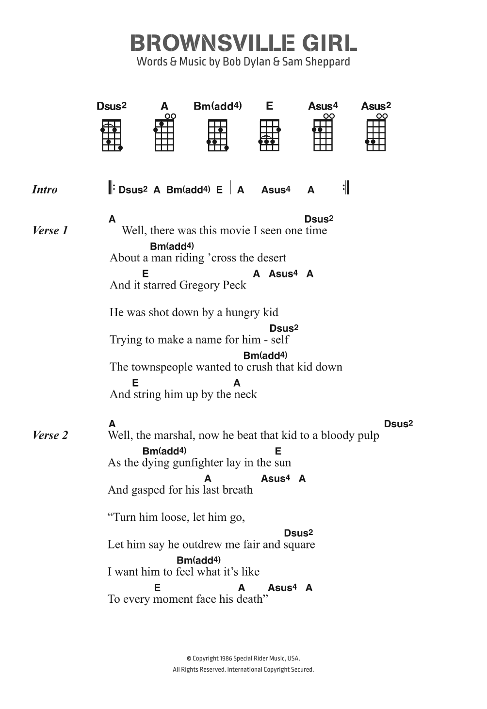 Produktgalerie: Seite 1 von 1 Brownsville Girl, Bob Dylan, Gesang, Gitarre, Klavier