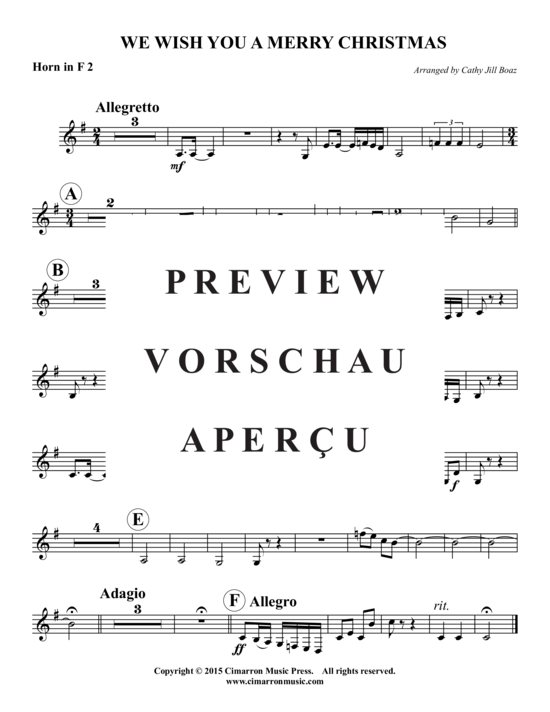 Produktgalerie: Seite 6 von 9 We Wish You A Marry Christmas , , (Horn Quintett)