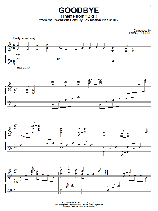 Produktbild zu: Goodbye (Theme From "Big")
