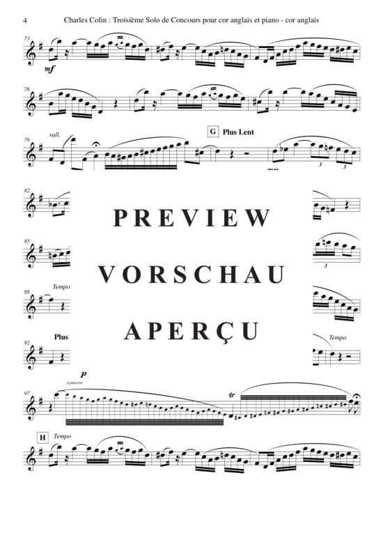 Produktgalerie: Seite 18 von 19 Solo de Concours no. 3, opus 40 , , (Englischhorn in F + Klavier)