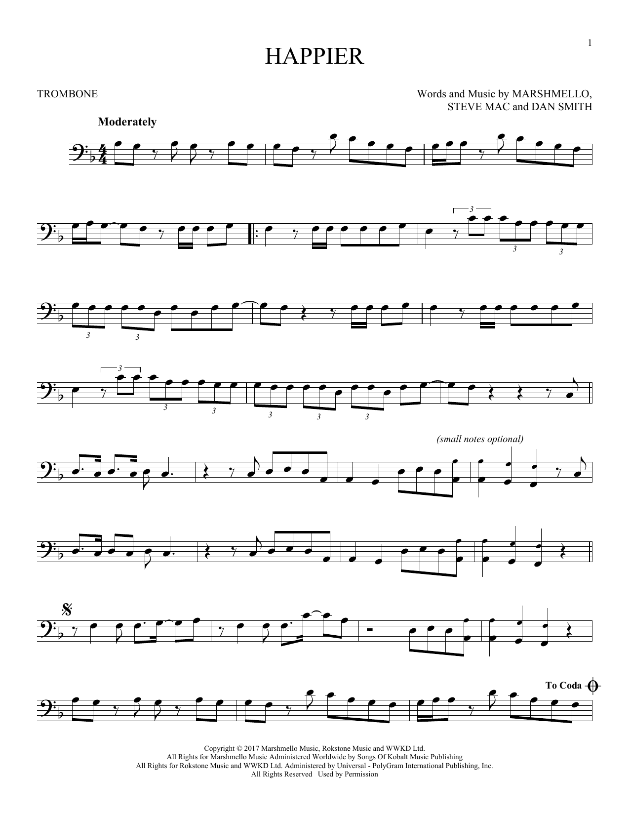 Product gallery: Page 1 of 1 Happier, Marshmello & Bastille