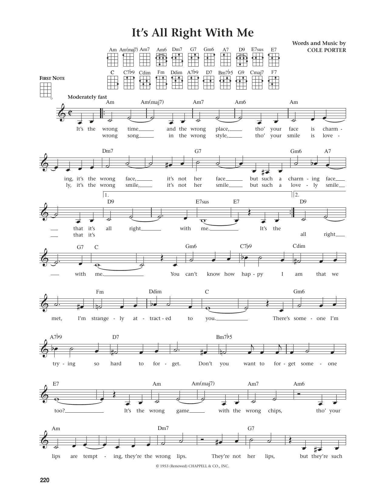 Produktgalerie: Seite 1 von 1 It's All Right With Me (from The Daily Ukulele) (arr. Jim Beloff), Cole Porter, Ukulele