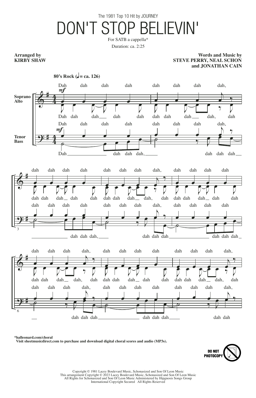 Produktbild zu: Don't Stop Believin' (arr. Kirby Shaw)