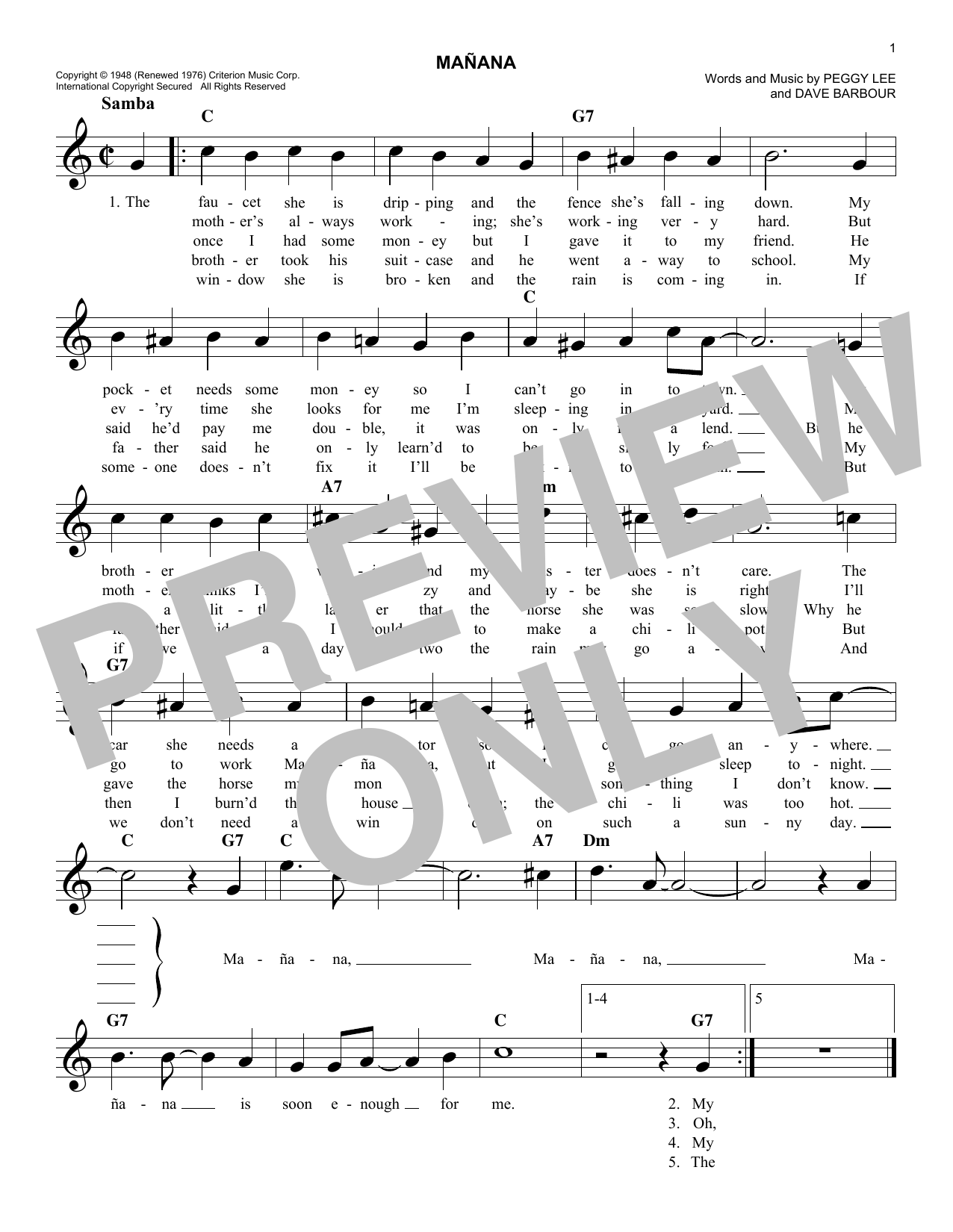 Produktgalerie: Seite 1 von 1 Mañana, Peggy Lee
