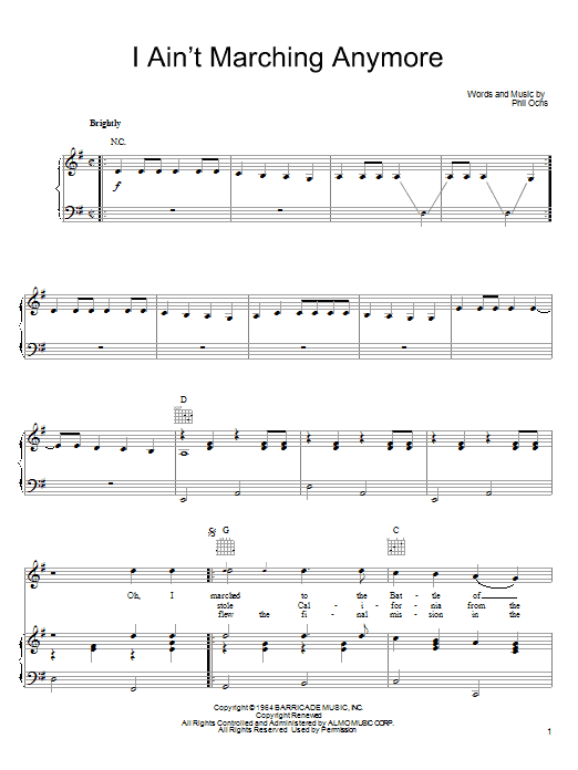 Produktgalerie: Seite 1 von 1 I Ain't Marching Anymore, Phil Ochs, Gesang, Gitarre, Klavier