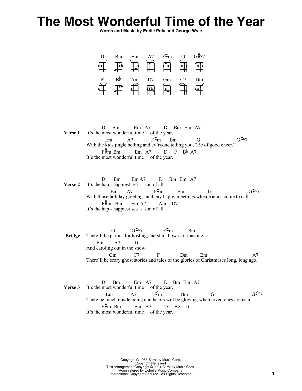 Product gallery: Page 1 of 1 The Most Wonderful Time Of The Year (arr. Fred Sokolow), Eddie Pola