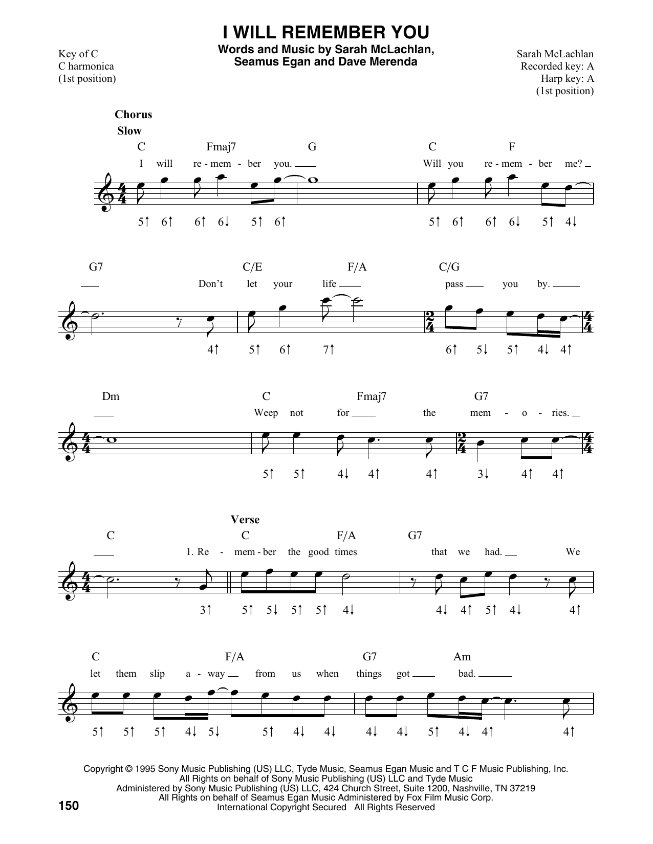 Product gallery: Page 1 of 1 I Will Remember You, Sarah McLachlan