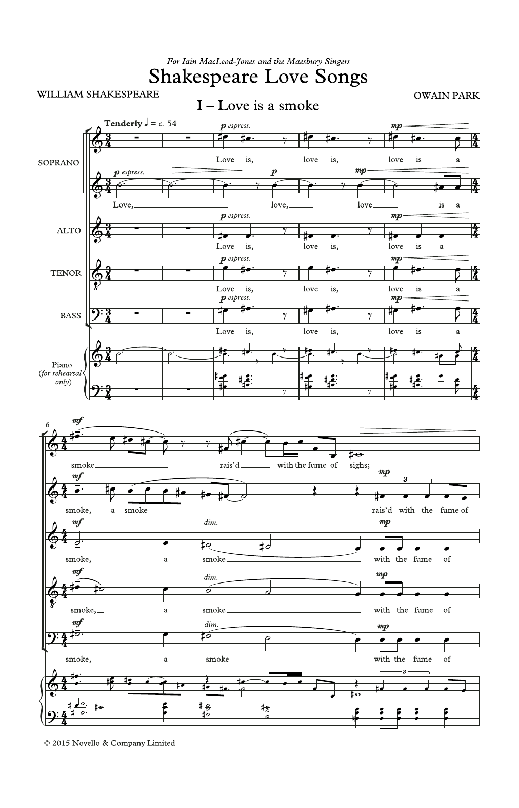 Product gallery: Page 1 of 1 Shakespeare Love Songs, Owain Park