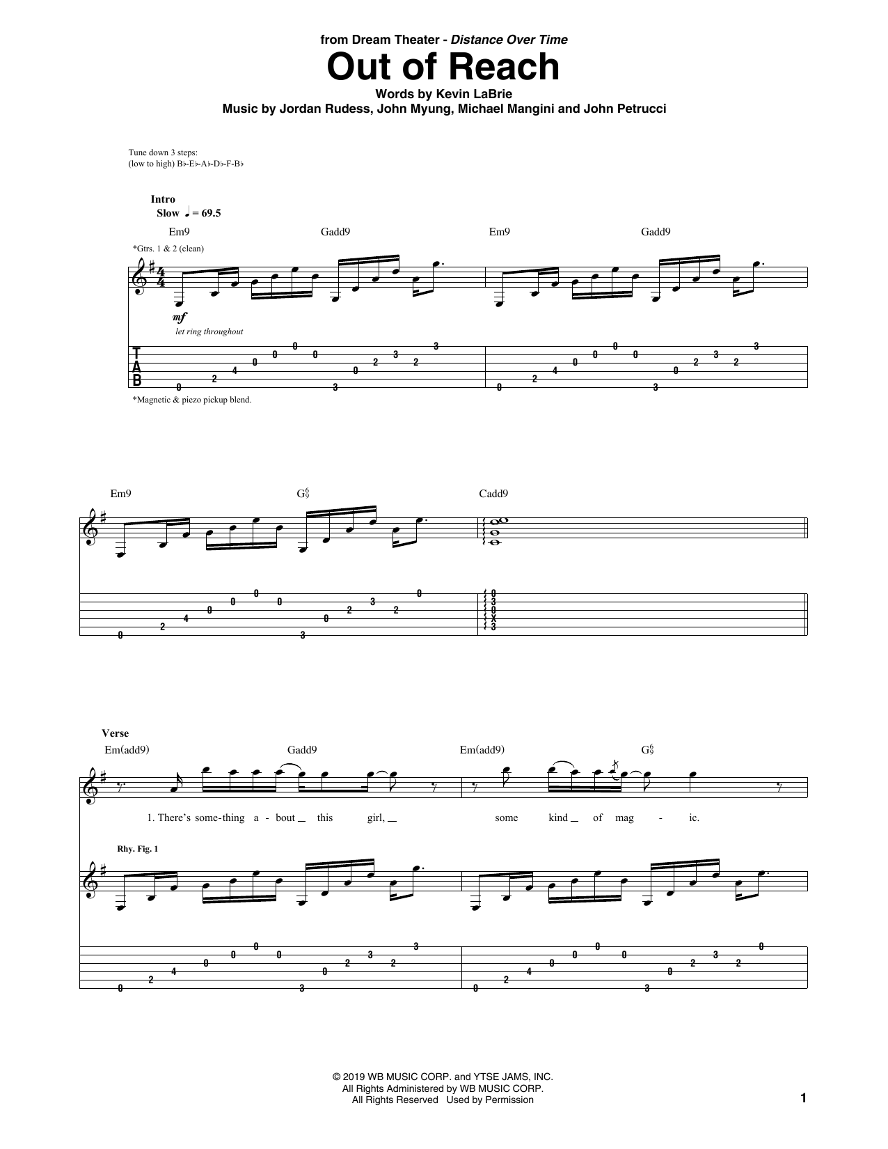 Produktgalerie: Seite 1 von 1 Out Of Reach, Dream Theater, Gitarre