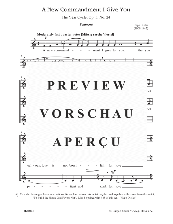 gallery: A New Commandment I Give You, , (Frauenchor SSA)