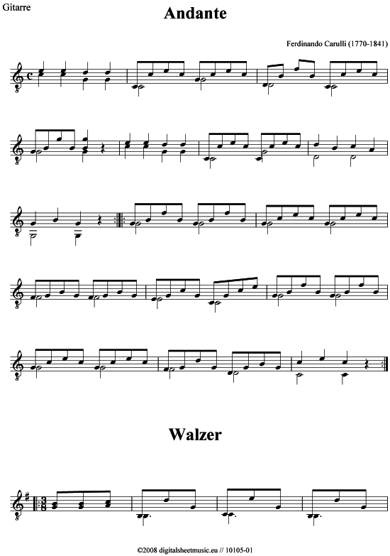 Product picture to: Andante, Walzer Ferdinando Carulli