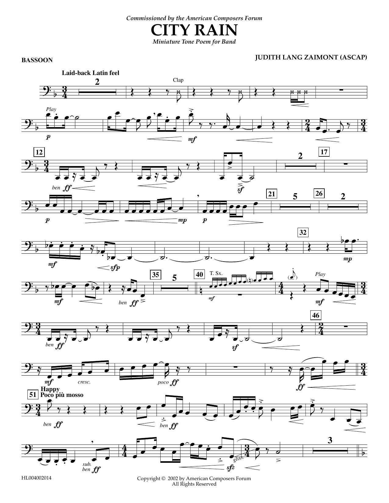 Produktbild zu: City Rain - Bassoon