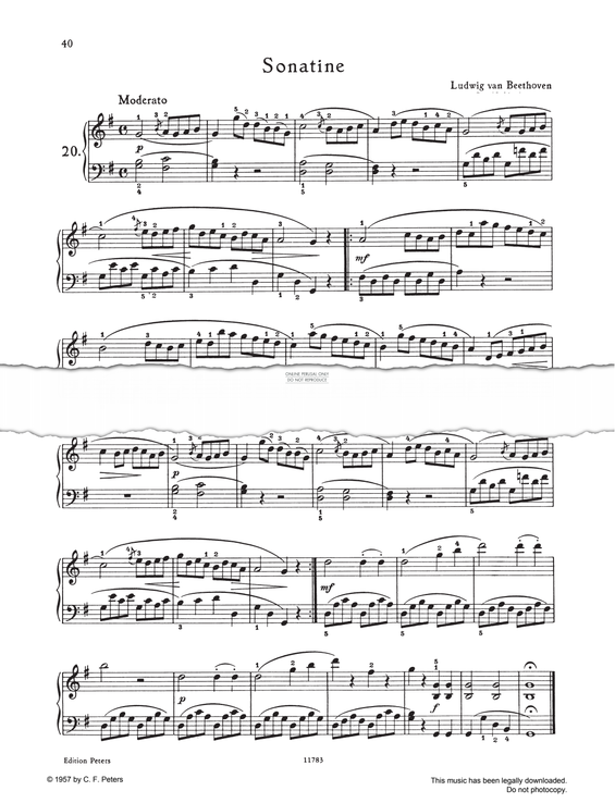 Produktgalerie: Seite 1 von 1 Sonatina G-major, Ludwig van Beethoven, Klavier