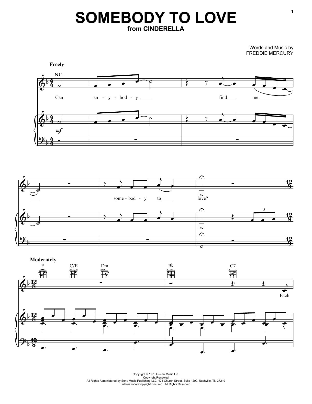 Produktbild zu: Somebody To Love (from the Amazon Original Movie Cinderella)