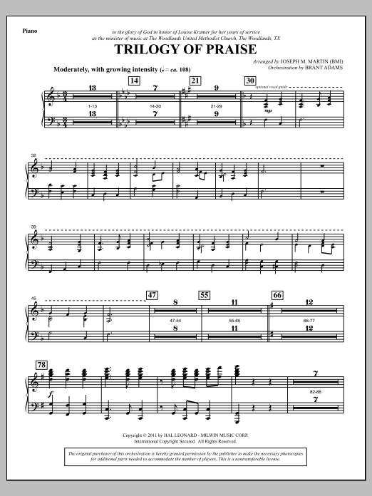 Produktbild zu: Trilogy Of Praise - Piano