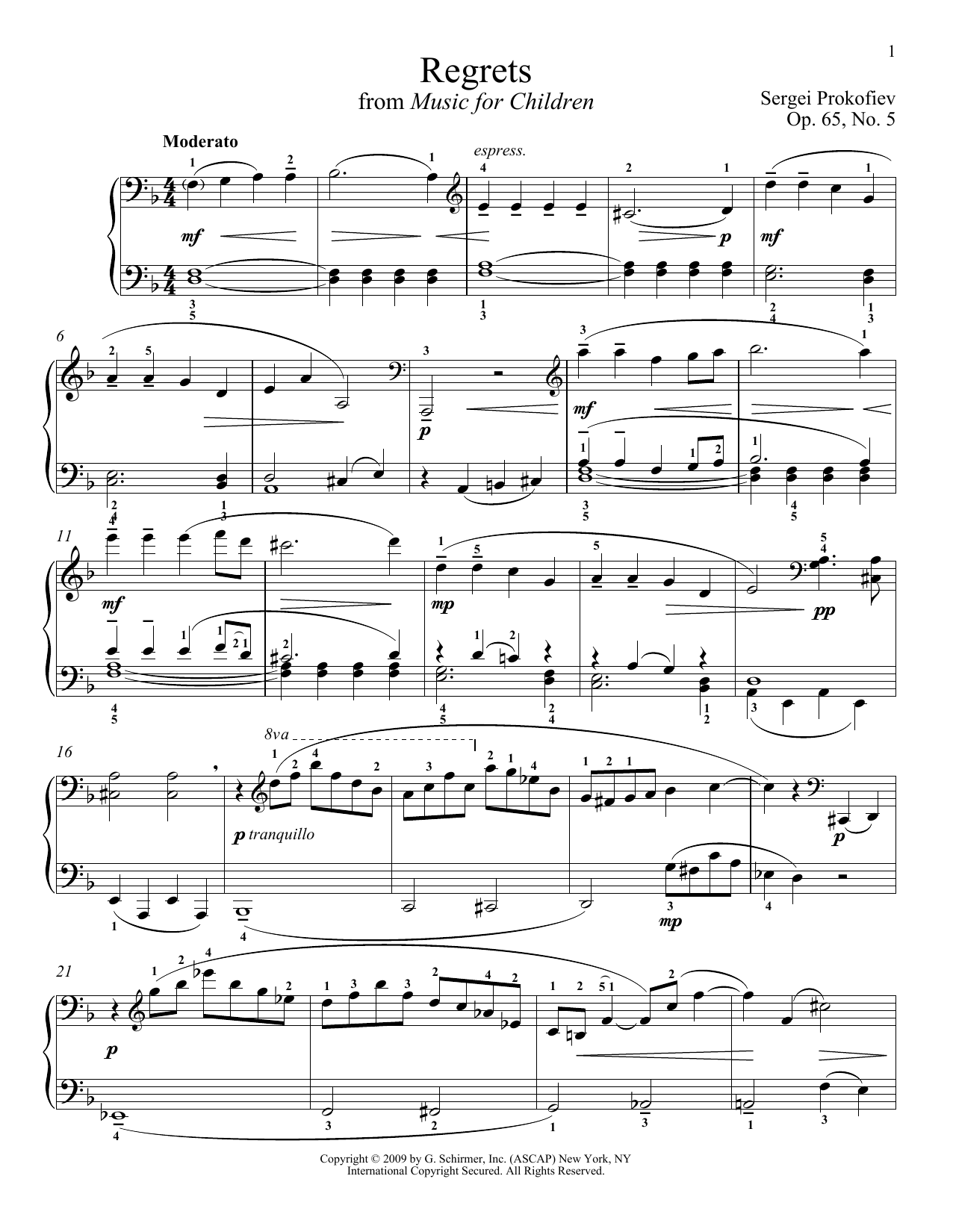 Product gallery: Page 1 of 1 Regrets, Sergei Prokofiev