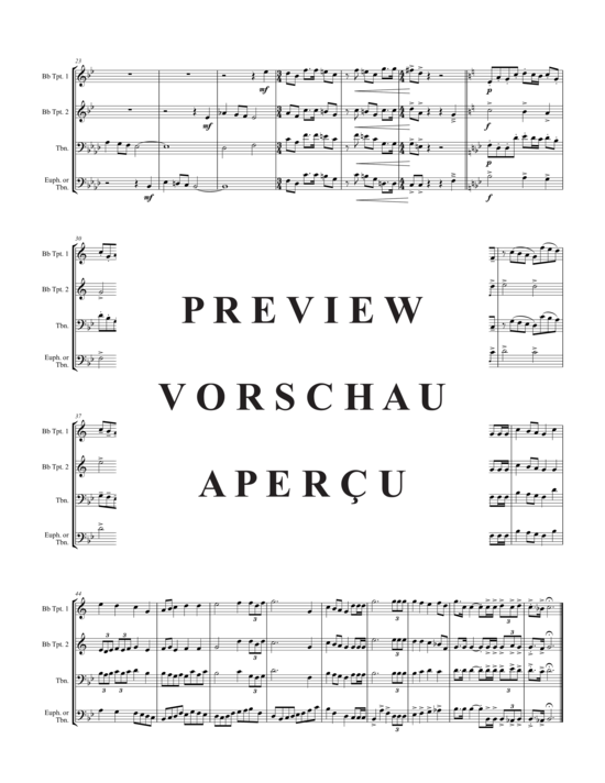 Produktgalerie: Seite 3 von 9 I Sing the Mighty Power of God, , (2xTrompete in B, Horn in F, Posaune)