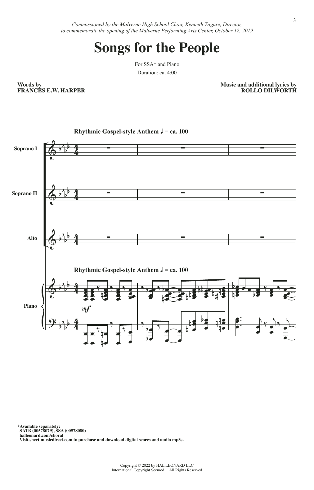 Produktgalerie: Seite 1 von 1 Songs For The People, Rollo Dilworth, Chor