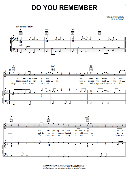 Produktgalerie: Seite 1 von 1 Do You Remember, Phil Collins, Gesang, Gitarre, Klavier