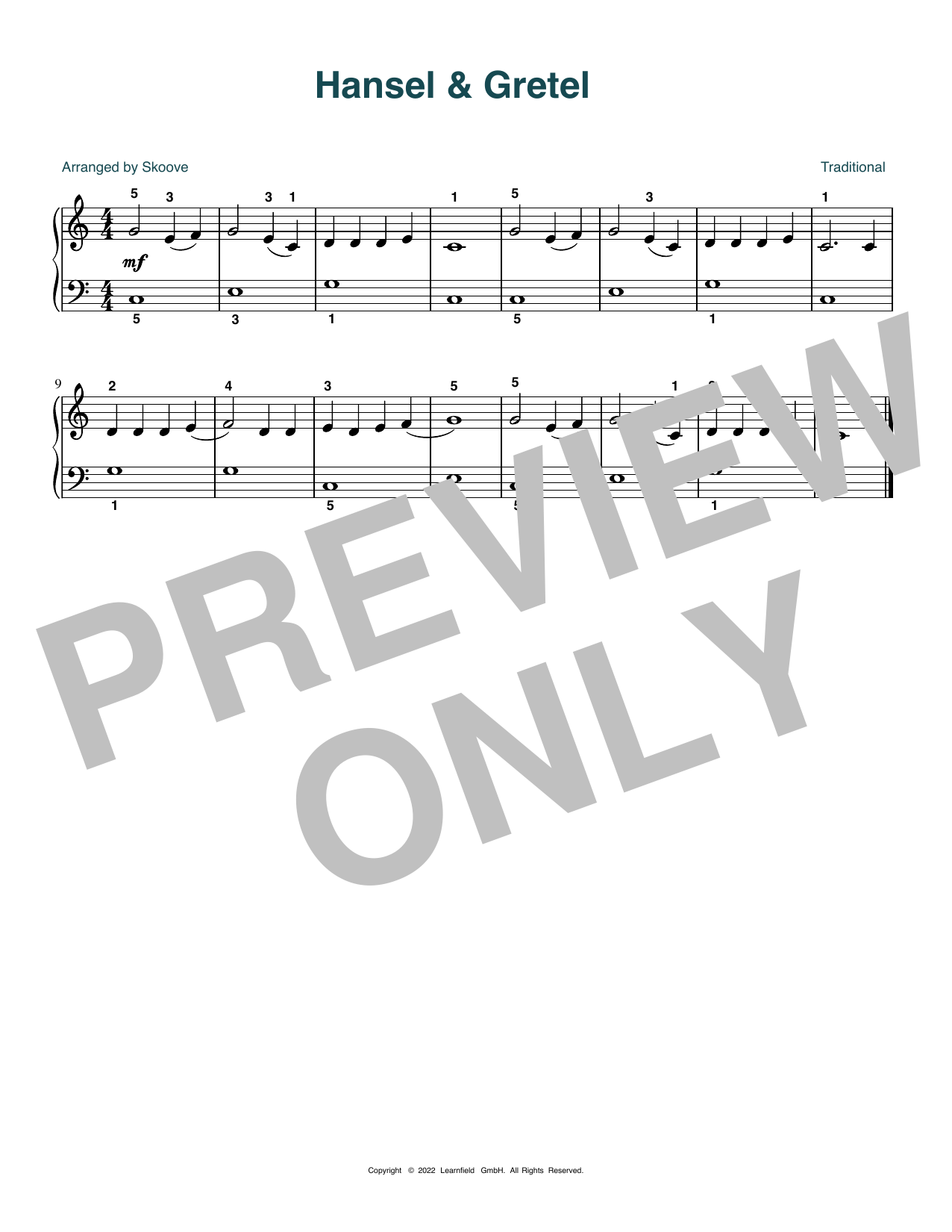 Produktbild zu: Hansel & Gretel (arr. Skoove)