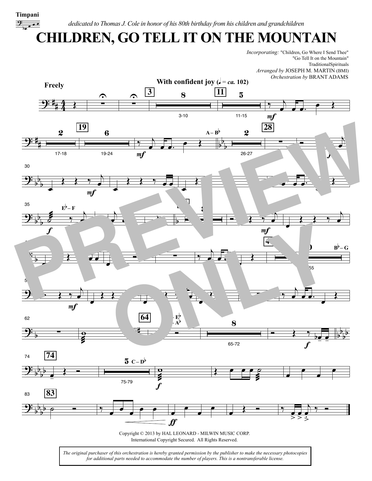 Produktbild zu: Children, Go Tell It on the Mountain - Timpani
