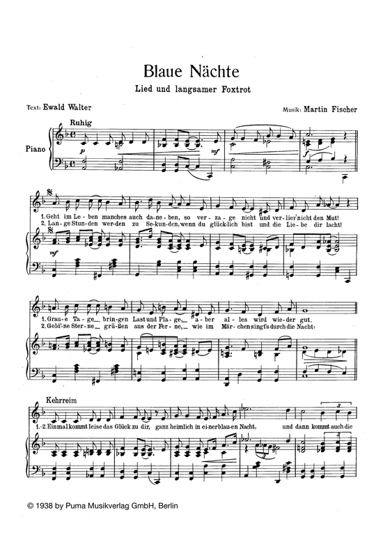 Produktbild zu: Blaue NächteLied und Foxtrott