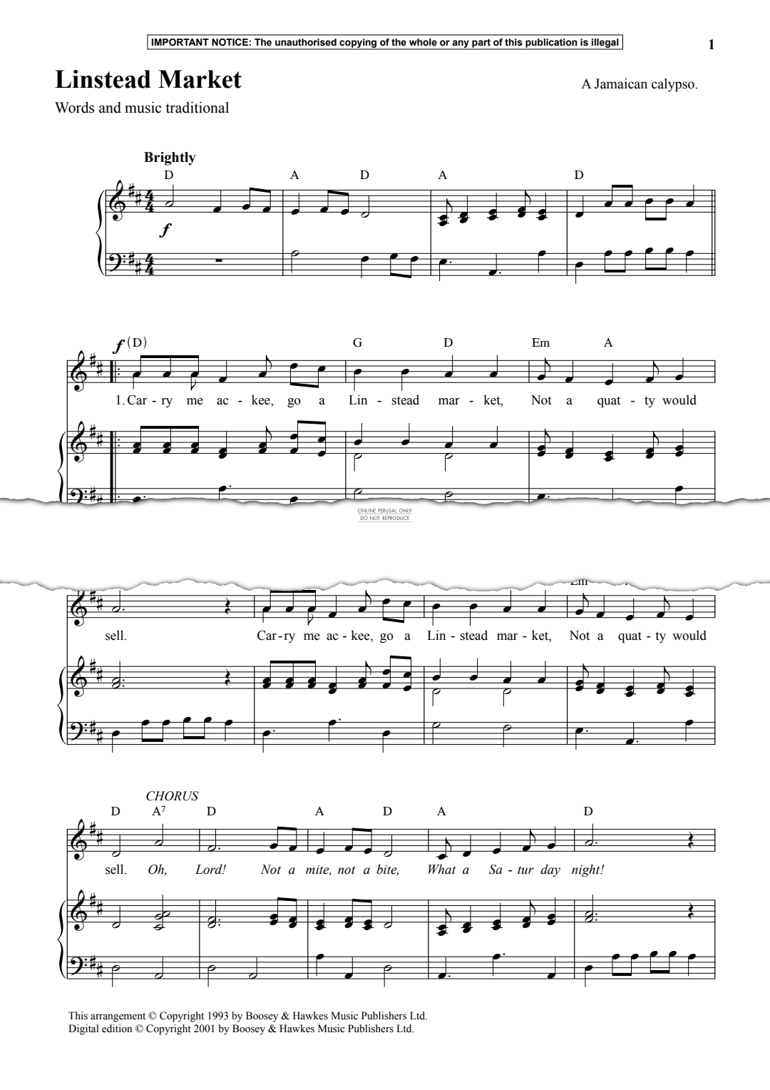 Produktgalerie: Seite 1 von 1 Linstead Market, Traditional, Gesang, Klavier