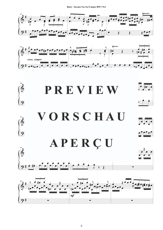Produktgalerie: Seite 7 von 10 Toccata Nr. 5 in E-Moll BWV 914, , Cembalo/Klavier Solo