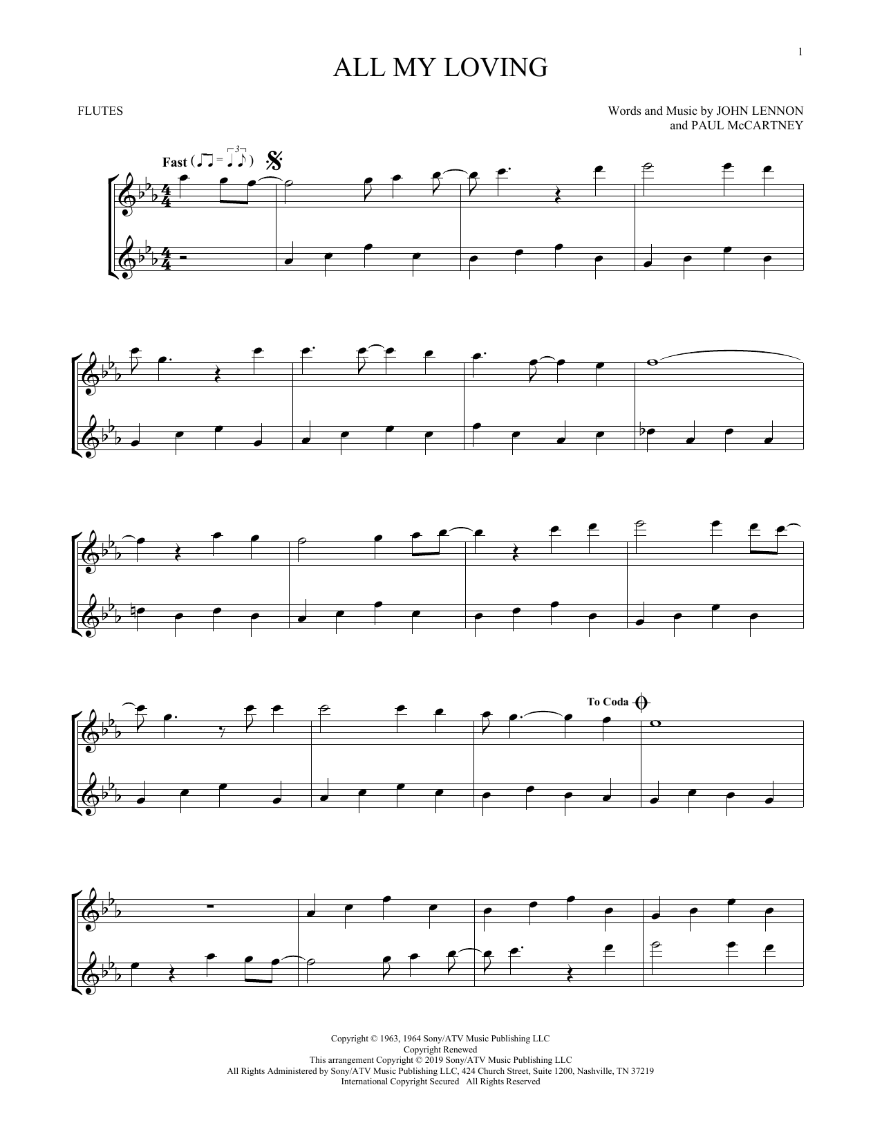 Product gallery: Page 1 of 1 All My Loving, The Beatles