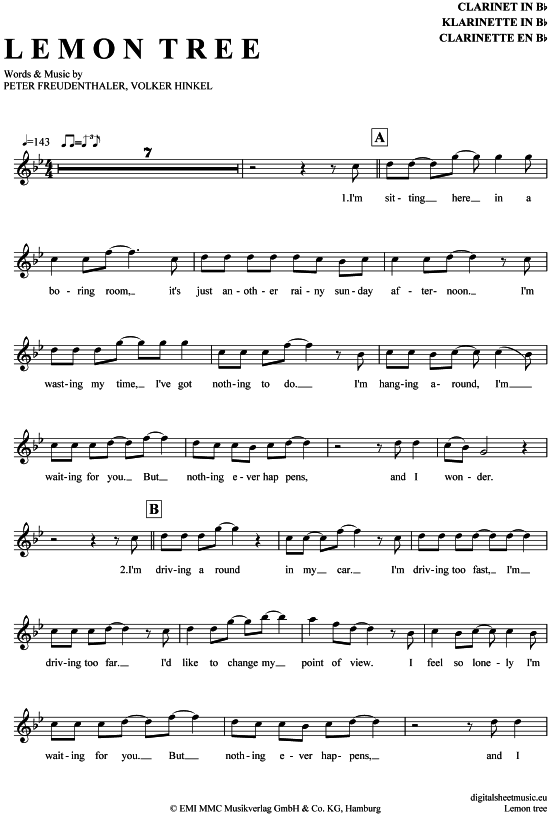 Product gallery: Page 1 of 4 Lemon Tree , , Clarinet in B-flat