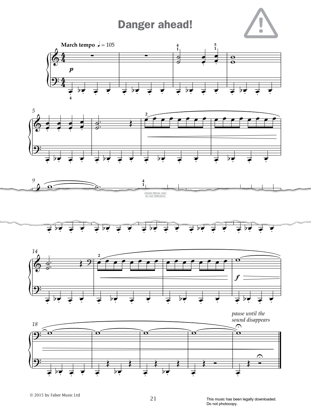 Produktgalerie: Seite 1 von 1 Danger ahead! (from 'Improve Your Sight-Reading! A Piece a Week Piano Grade 2'), Paul Harris, Klavier