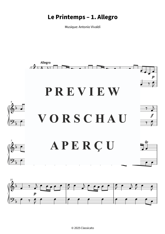 Produktgalerie: Seite 4 von 5 Le Printemps - 1. Allegro - version simplifiée, , Klavier Solo