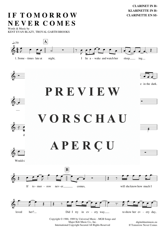 gallery: If Tomorrow Never Comes , Keatin, Ronan, Clarinet in B-flat