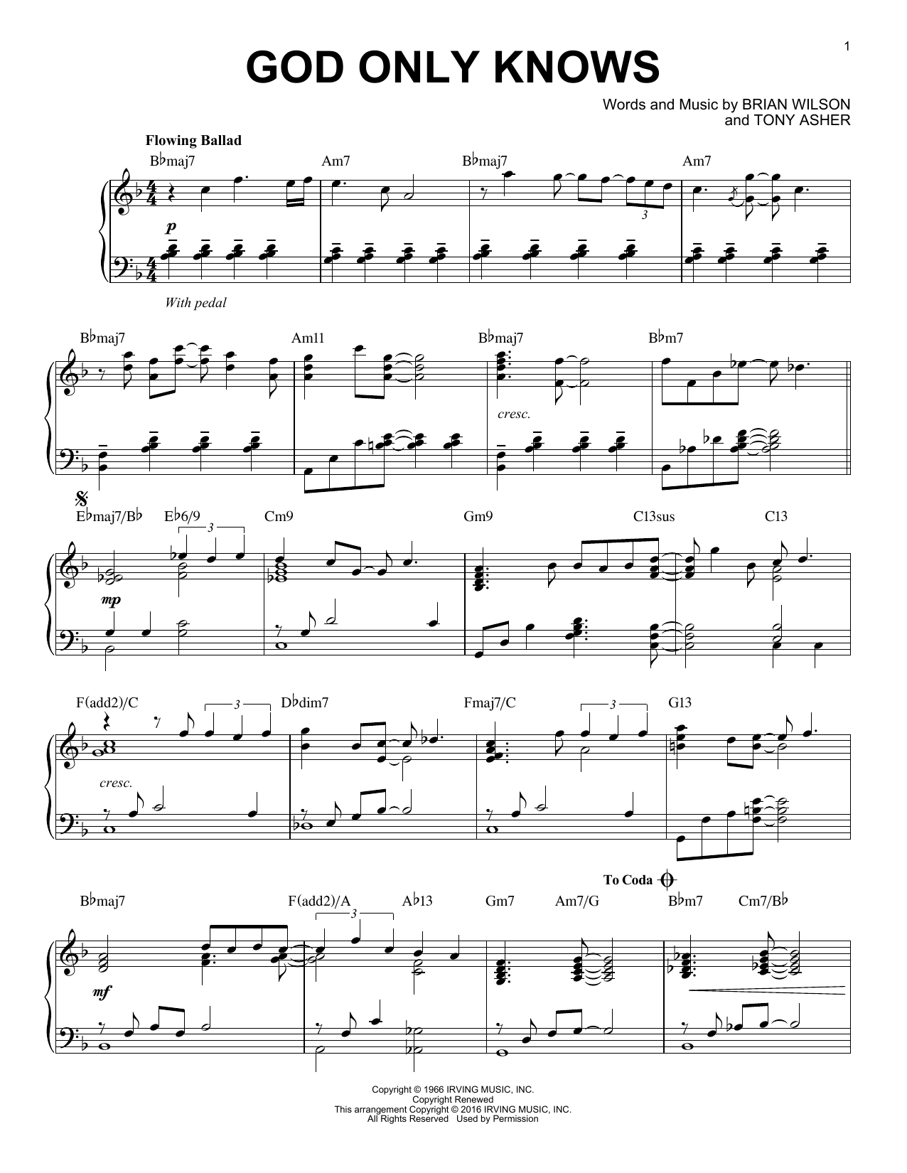 Product gallery: Page 1 of 1 God Only Knows [Jazz version] (arr. Brent Edstrom), The Beach Boys