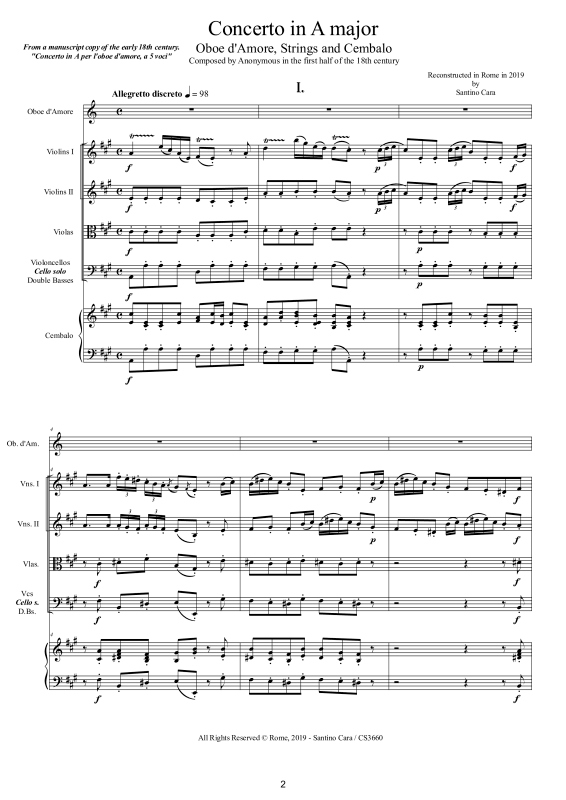 Product picture to: Concerto in A-DurAnonymous