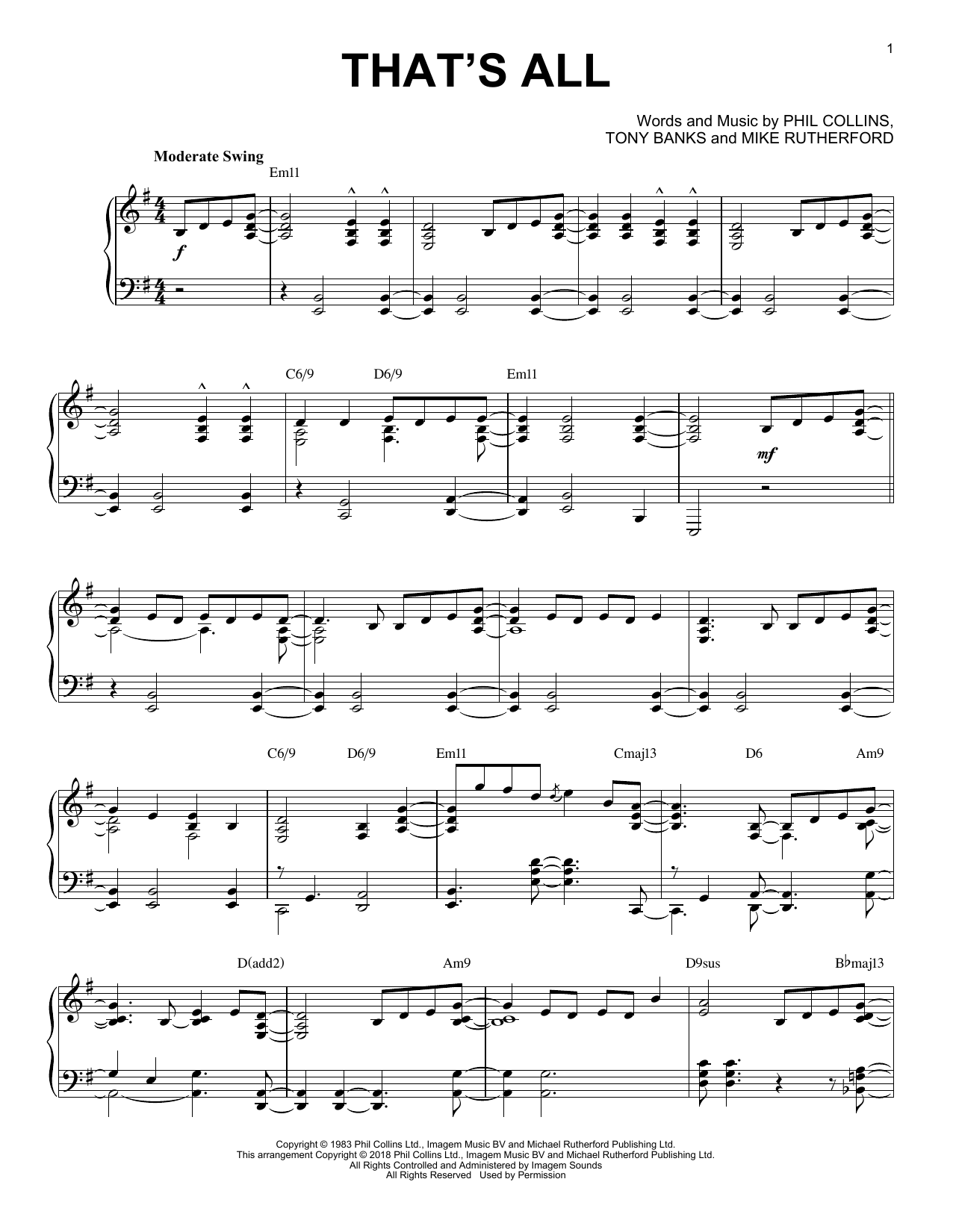 Produktbild zu: That's All [Jazz version]