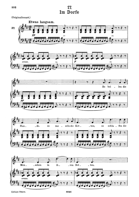 gallery: Im Dorfe D.911-17 (Winterreise) , ,  (Gesang mittel + Klavier)