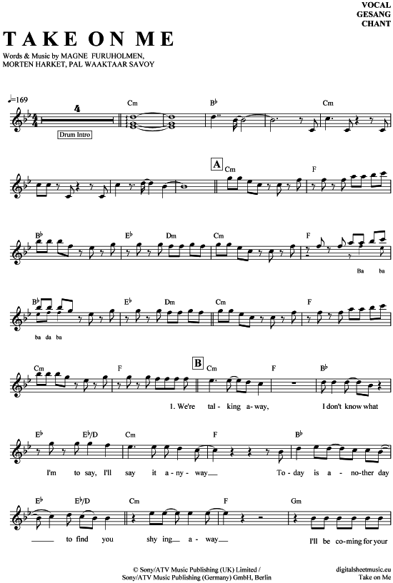 Produktgalerie: Seite 1 von 4 Take on me , A-ha, (Gesang)