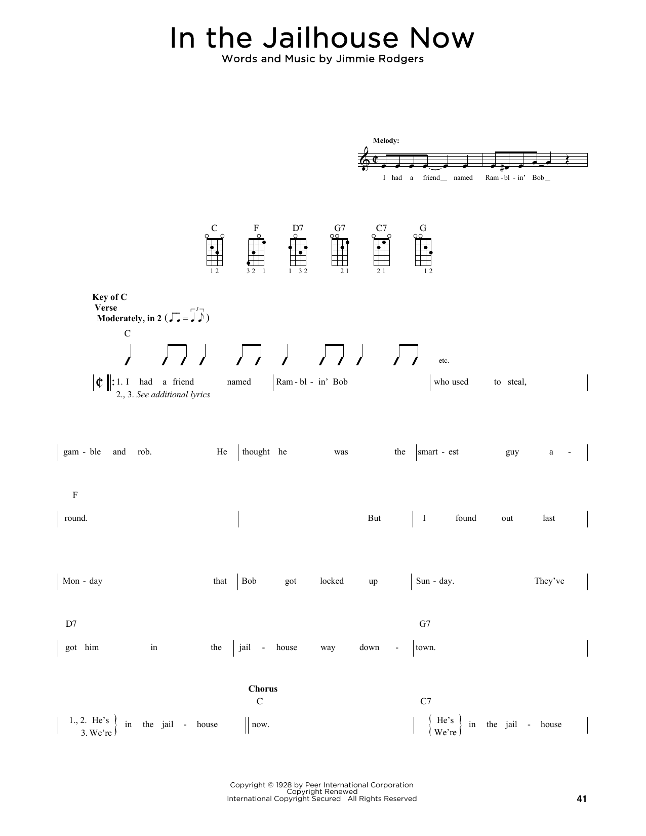 Produktgalerie: Seite 1 von 1 In The Jailhouse Now (arr. Fred Sokolow), Jimmie Rodgers