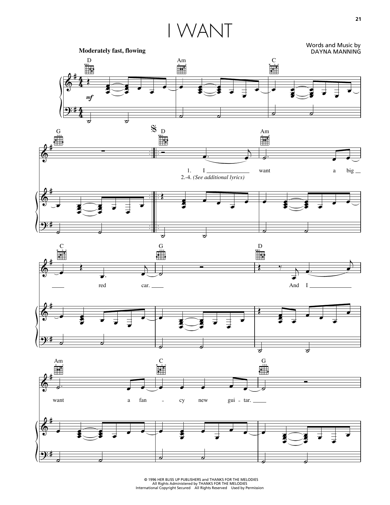 Produktgalerie: Seite 1 von 1 I Want, Dayna Manning, Gesang, Gitarre, Klavier