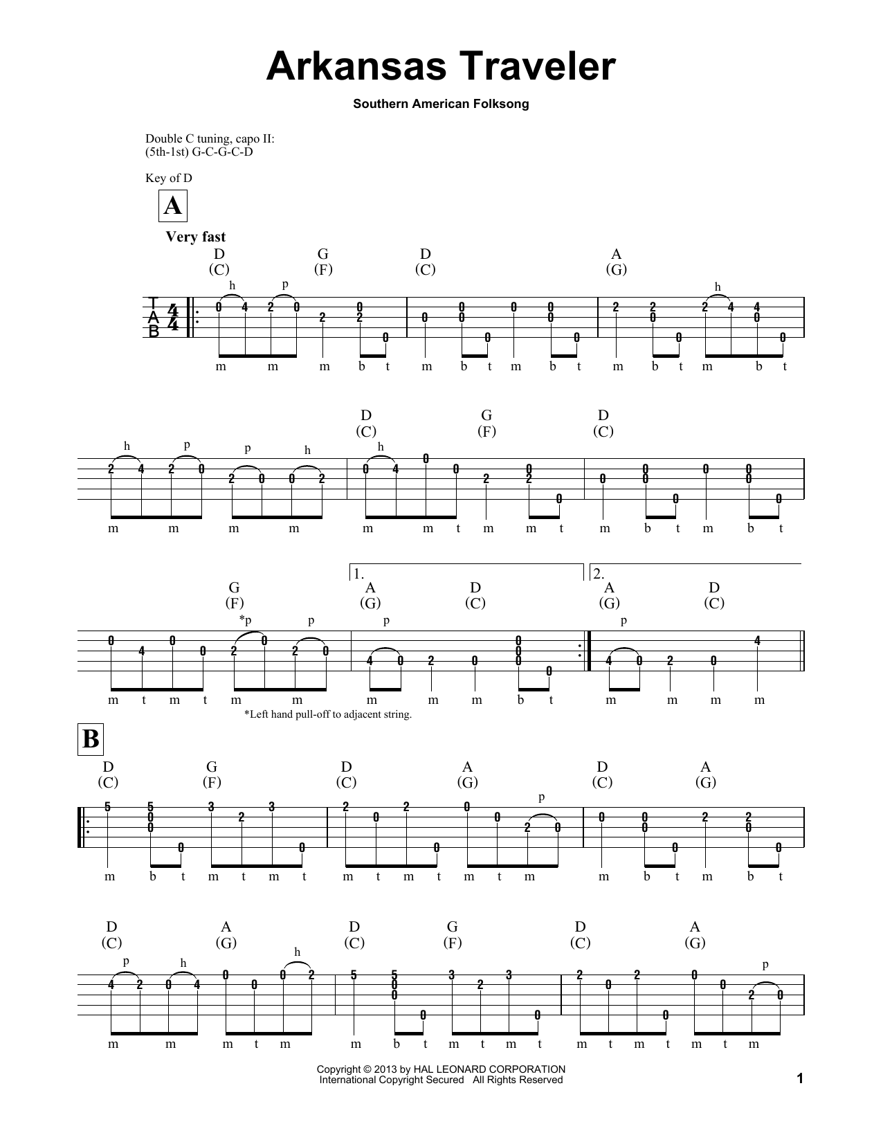 Produktgalerie: Seite 1 von 1 Arkansas Traveler, Southern American Folksong, Banjo