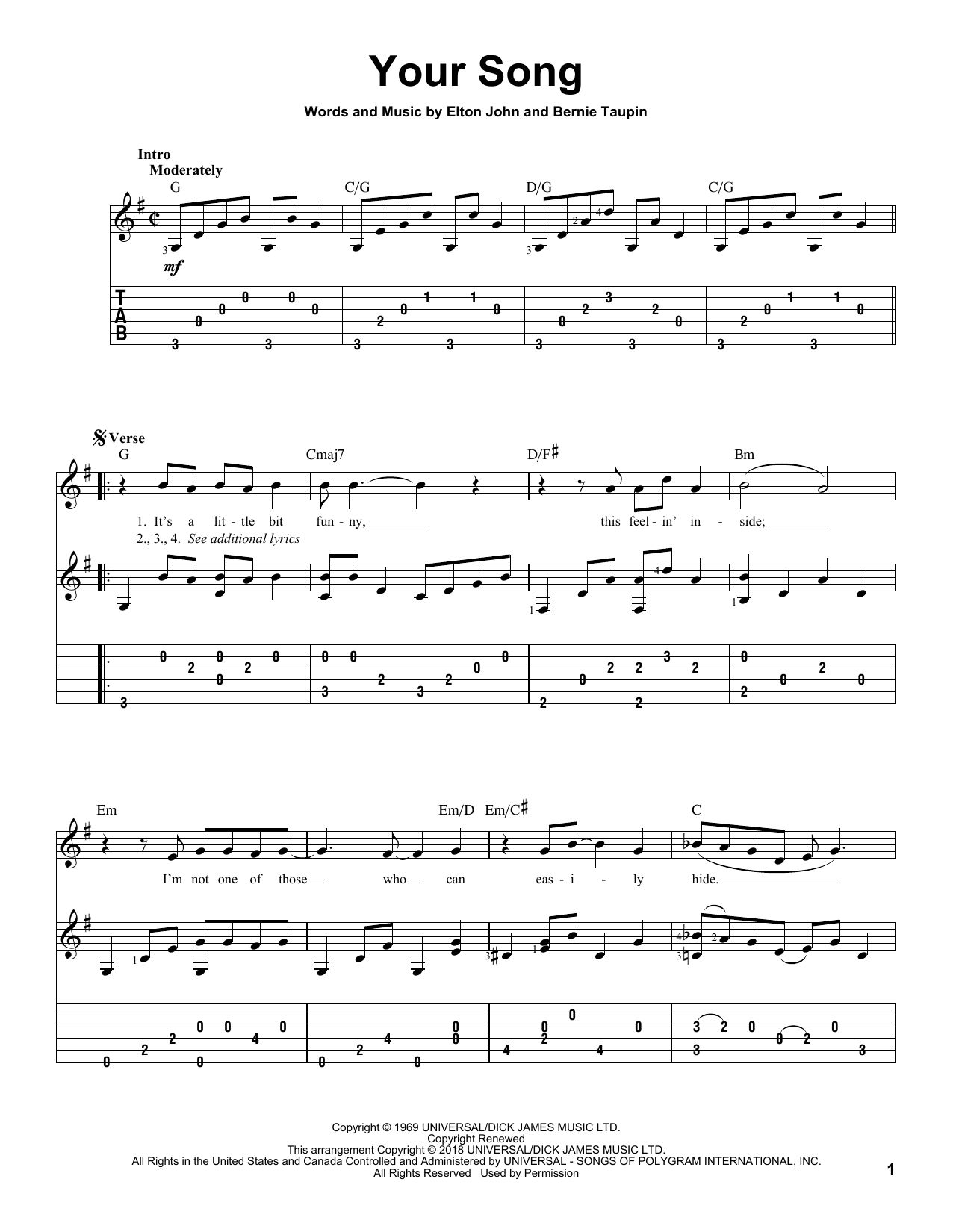 Produktbild zu: Your Song