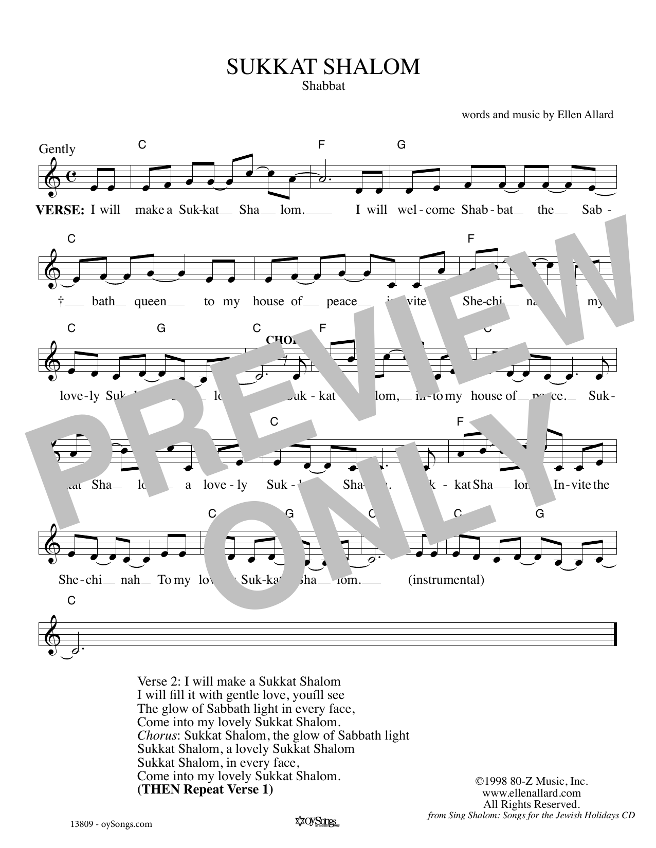 Produktgalerie: Seite 1 von 1 Sukkat Shalom, Ellen Allard, Melodieinstrument