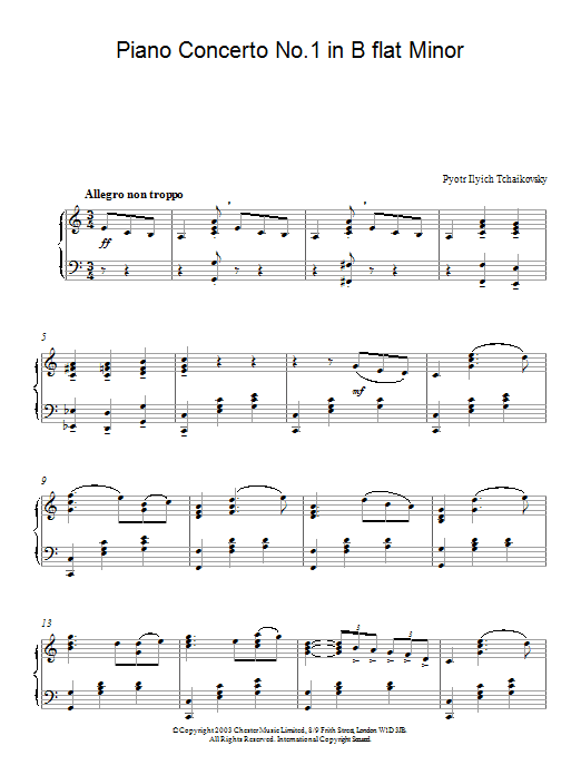 Product gallery: Page 1 of 1 Piano Concerto No. 1 In Bb Minor, Pyotr Il'yich Tchaikovsky